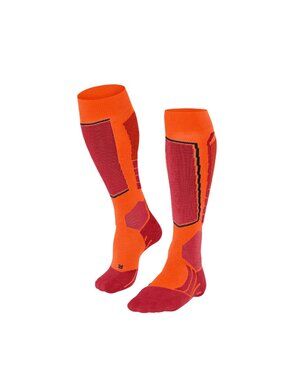 Falke SK2 Knee High Ski Socks Orange Red Merino Wool - Size 42-43